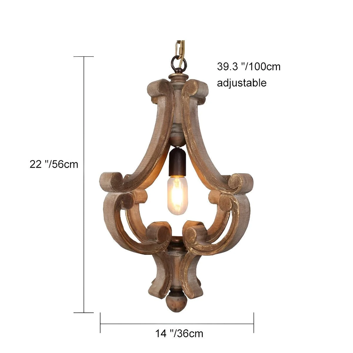 Wood Vintage Rustic Industrial Pendant Light - Image 11