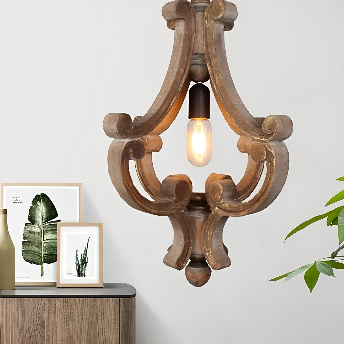 Wood Vintage Rustic Industrial Pendant Light - Image 14