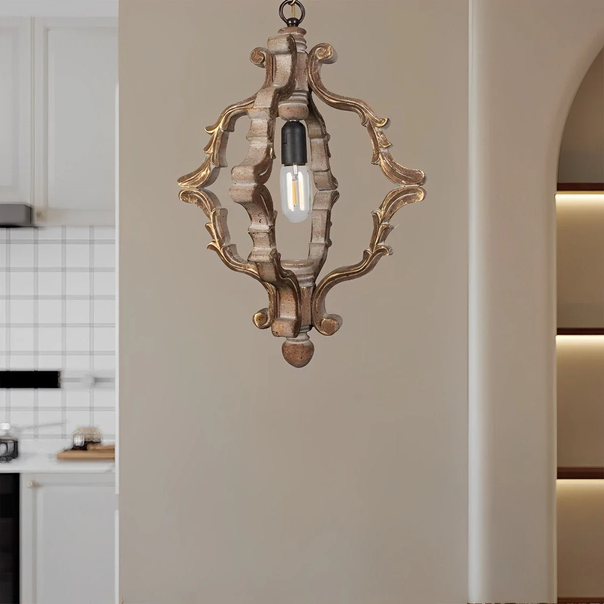 Wood Vintage Rustic Industrial Pendant Light - Image 16