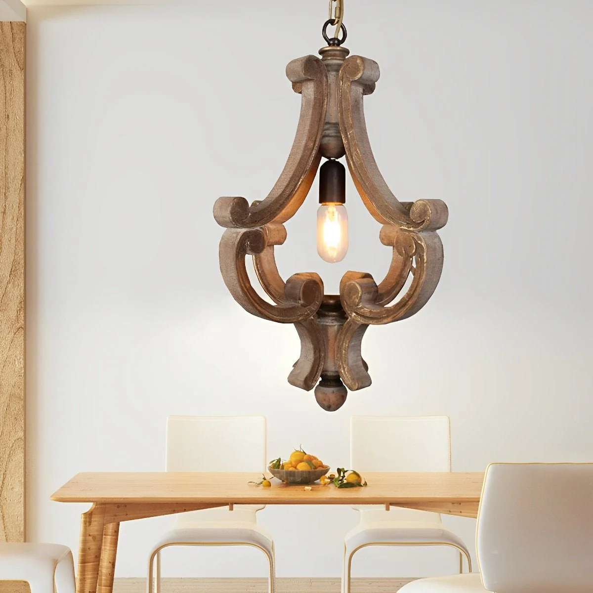 Wood Vintage Rustic Industrial Pendant Light - Image 7